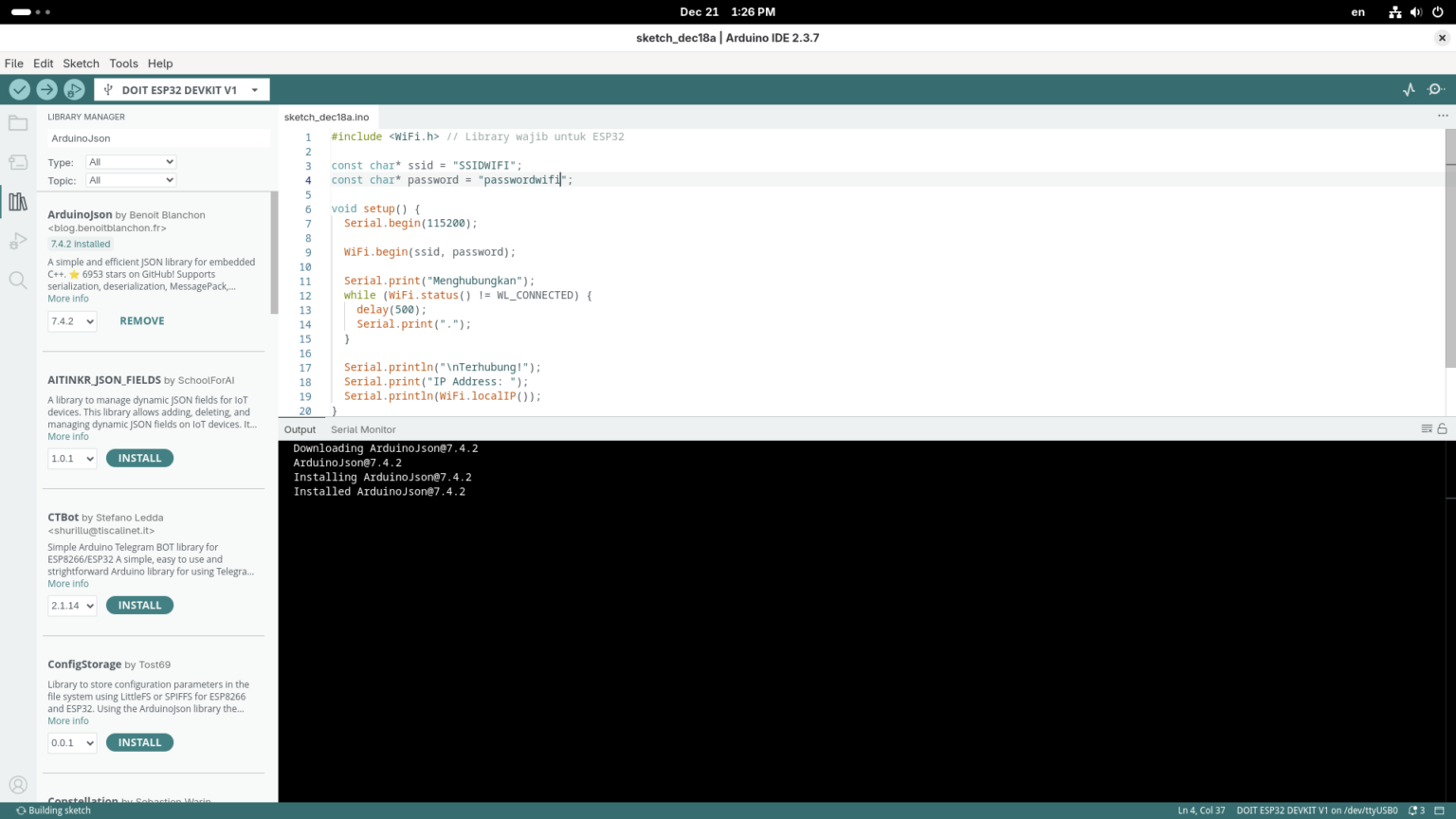 how to parse json data with arduino (arduinojson... Membaca JSON dari Internet dengan ESP32 – RezArduino